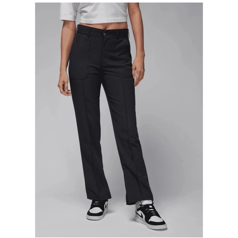 NWT Air Jordan Women's Black Woven Pants XS Zip Hem Cargo Athletic